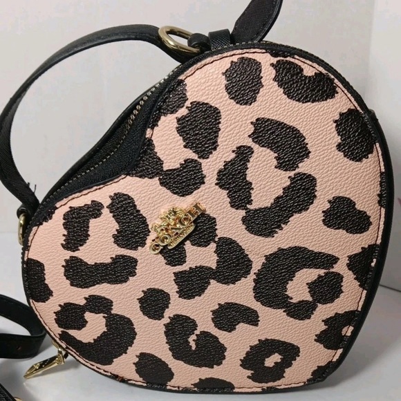 Coach Signature Leopard Print Crossbody Bag - New In Box - Picture 3 of 11